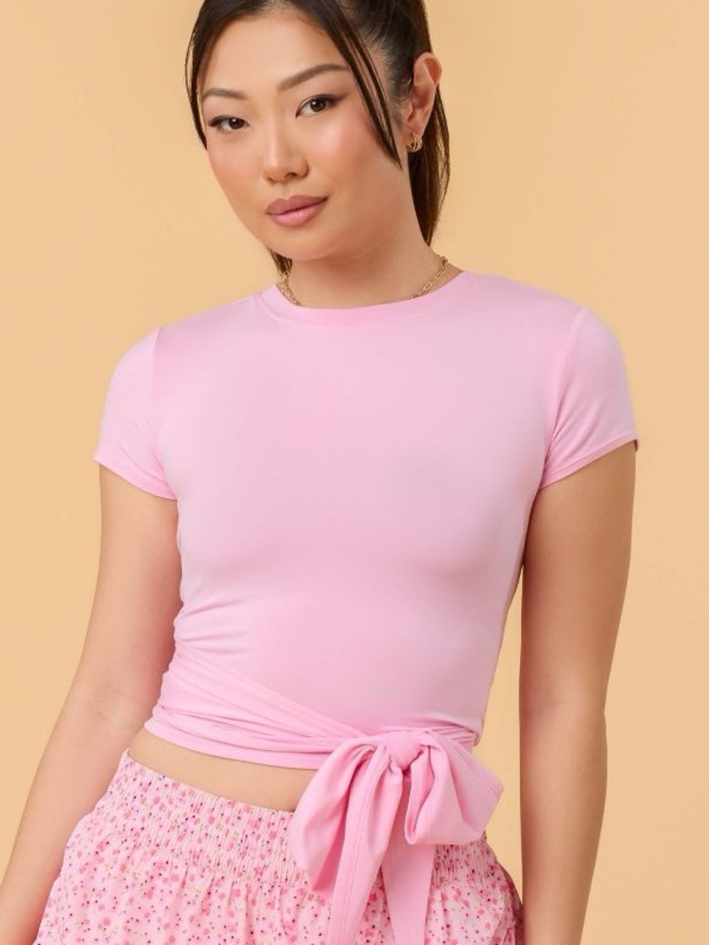 NWT Women’s SET  Blogilates Pink Bow Back Tee and  Pink Ballerina Skirt size S